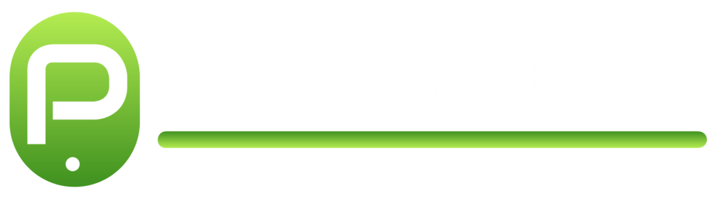 pave n turf logo - Green and white parking sign icon with a prominent letter 'P' encased in a black circle with a gradient green background, indicating a parking area.