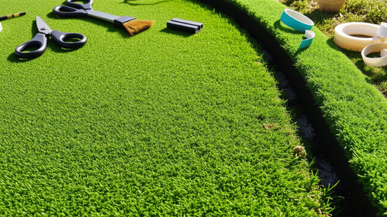 A close-up view of an artificial grass putting green installation, highlighting common mistakes to avoid for a smooth, professional finish.
