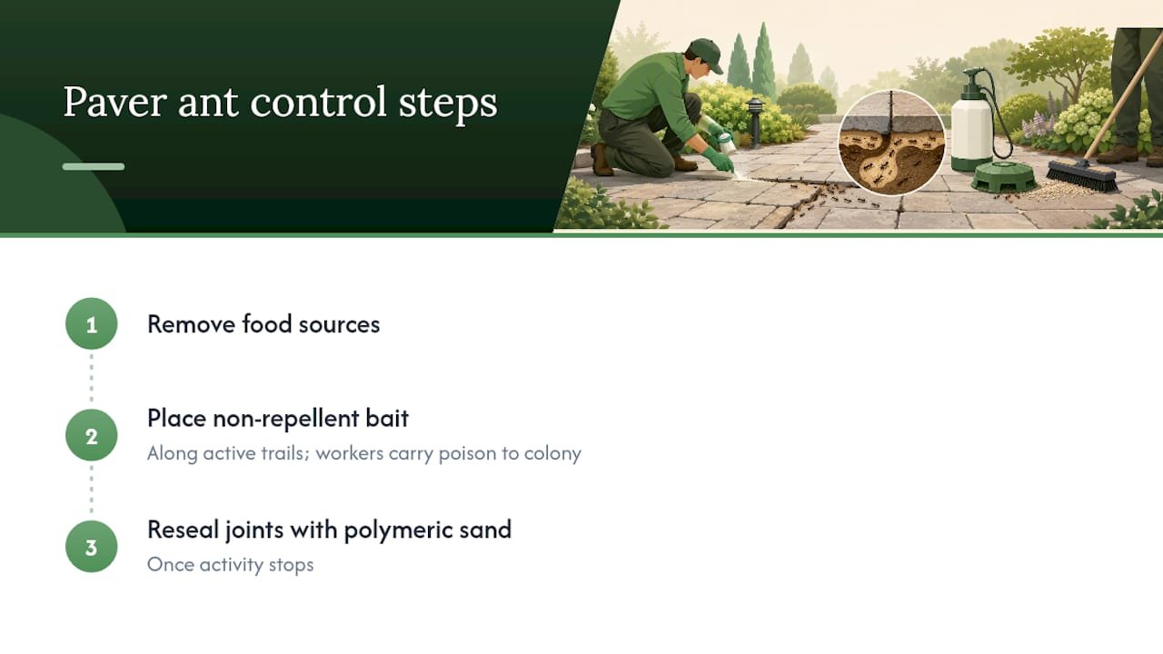 Step-by-step ant control process for pavers