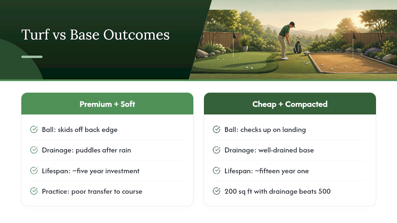 Diagram comparing turf and base impact on chip shots