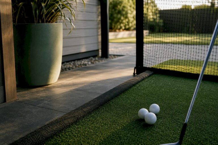 Durable backyard golf practice setup
