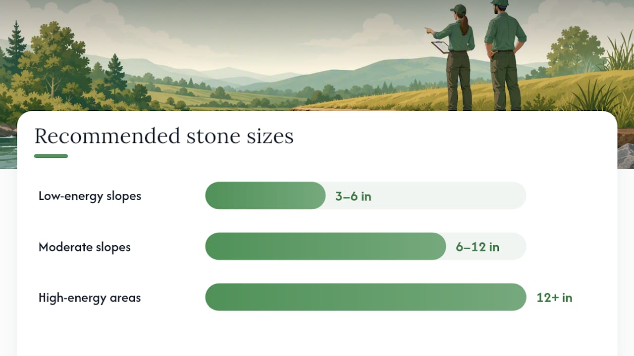 How Do You Size and Grade Erosion Control Rock? — overview diagram