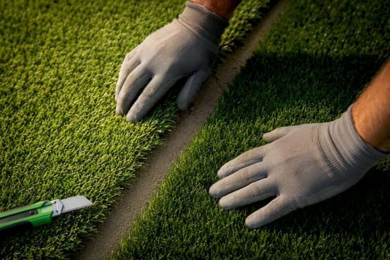 Turf edges aligned for an invisible seam