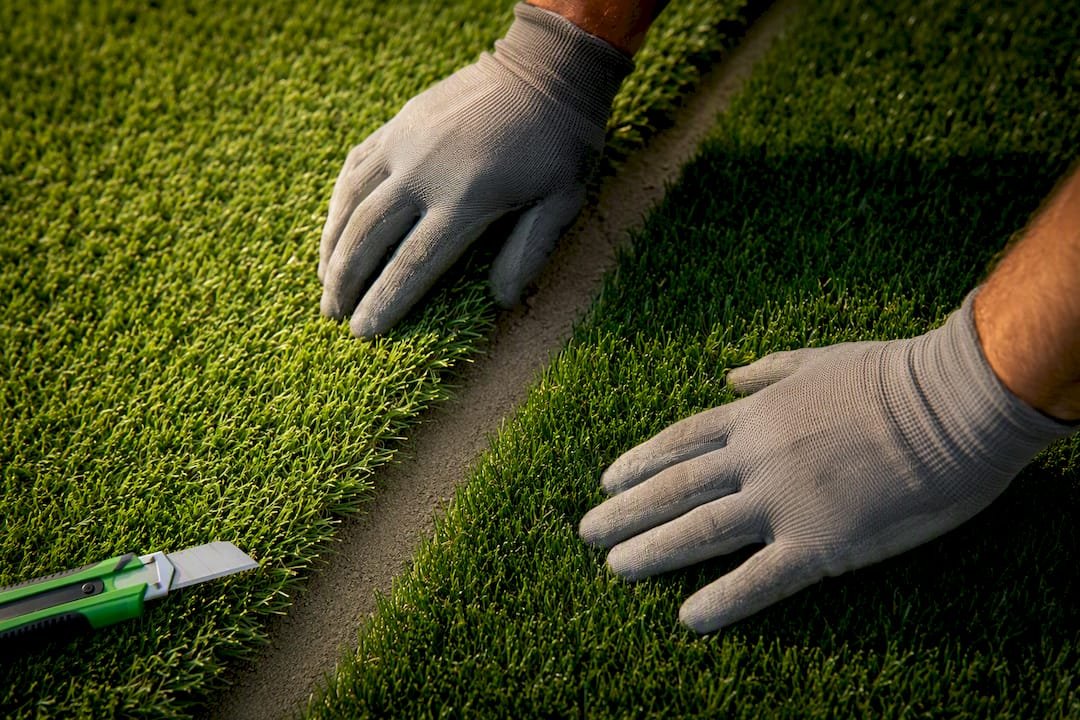 Turf edges aligned for an invisible seam
