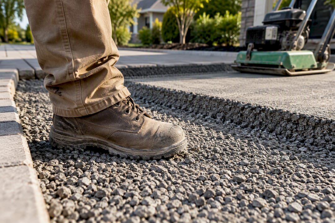 Boot testing compacted driveway base