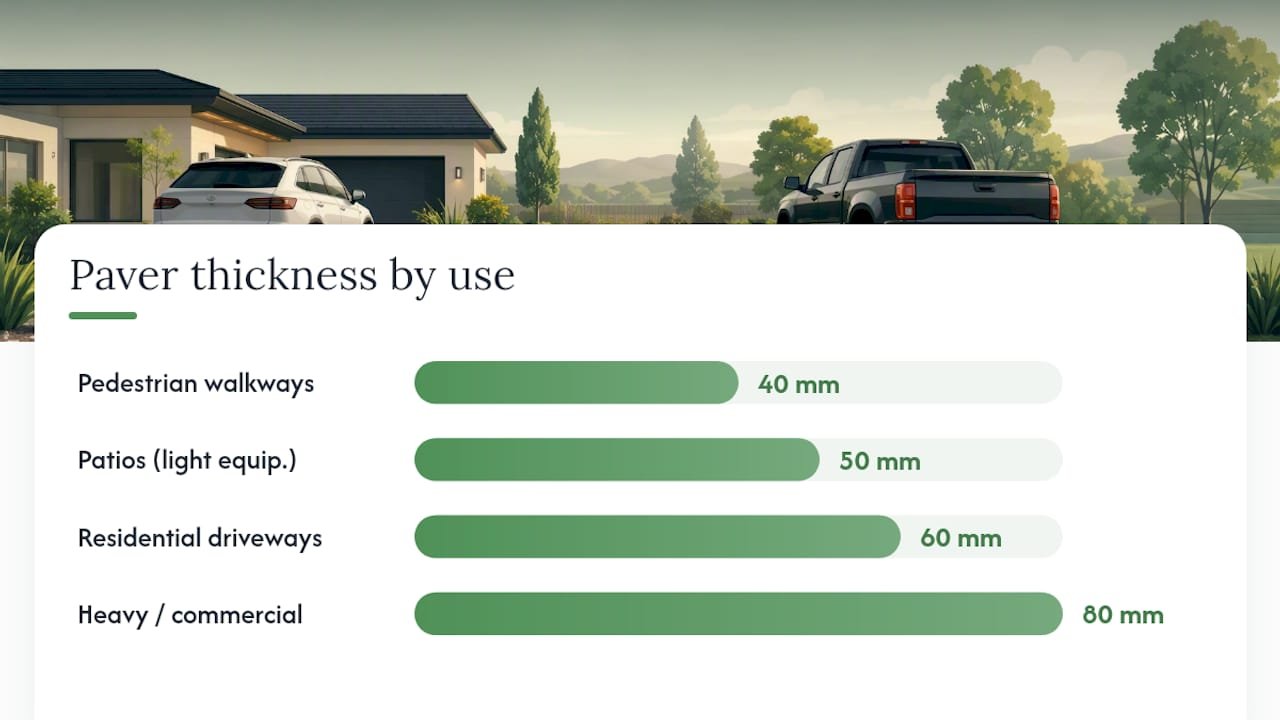 How Thick Should Driveway Pavers Be for Different Uses? — overview diagram