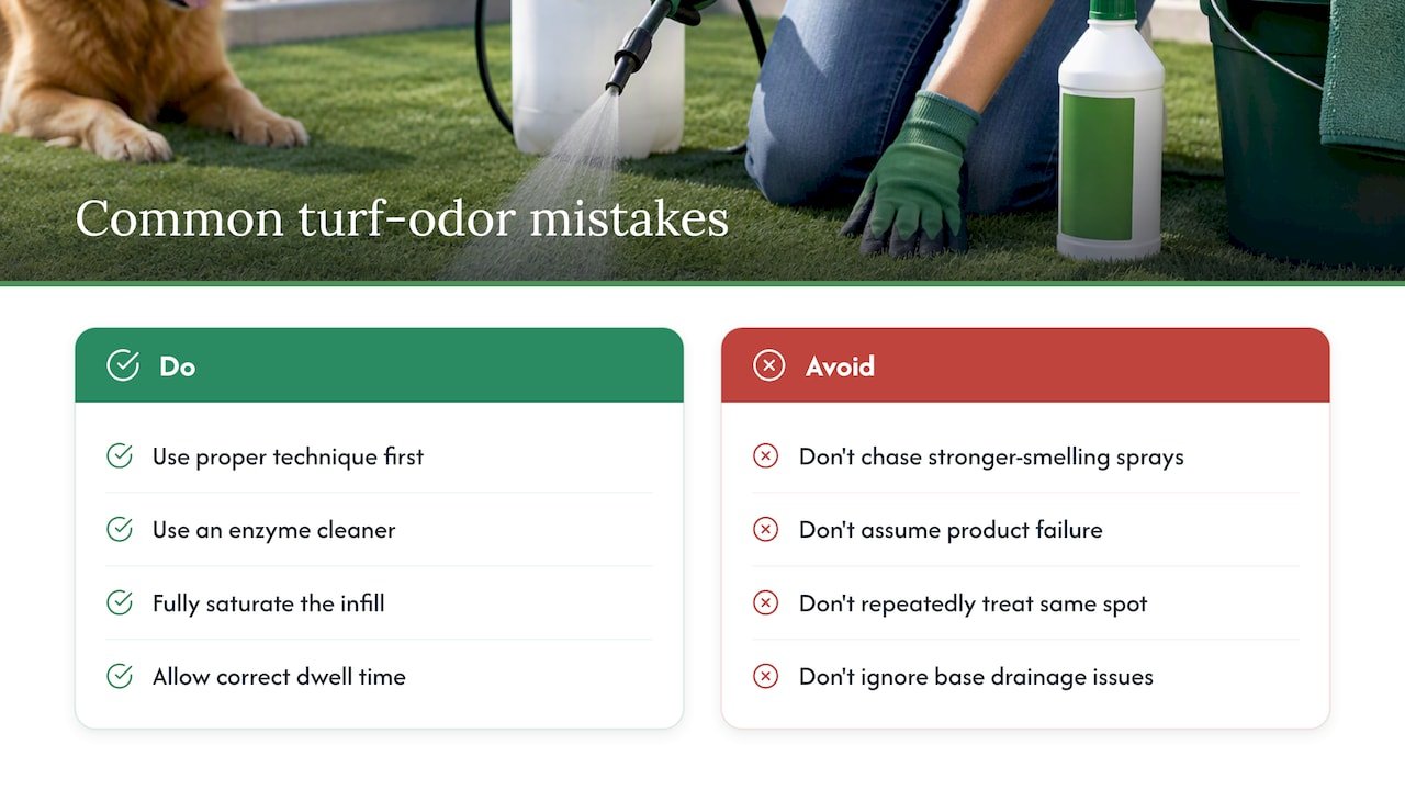 What pet owners usually get wrong about turf odor — overview diagram