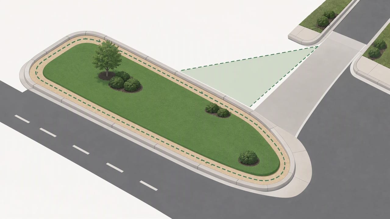 Illustrated median setbacks sight lines and access