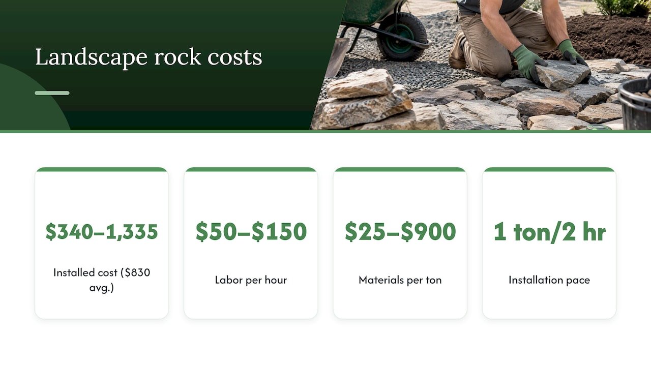 Landscape rock installation and material cost ranges